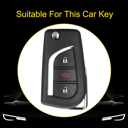 TOA4T1 Black-Silver Plating TPU Car Key Case Cover for Toyota Hilux Yaris RAV4 Corolla Avensis Aygo Verso Scion TC Auris