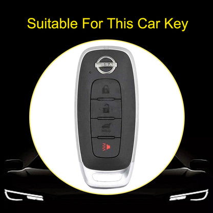 NIA4T1 White-Silver Plating TPU Car Key Cover for Nissan Sylphy Bluebird Teana X-Trail Murano GTR