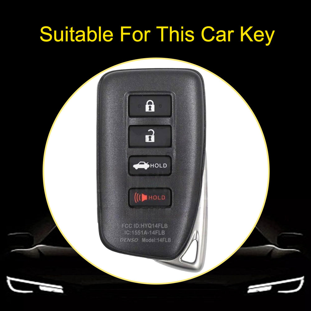 LEA7T1 Black-Silver Plating TPU Car Key Case Cover 2014-Up Lexus RX IS ES GS LS NX RS GX LX RC LC