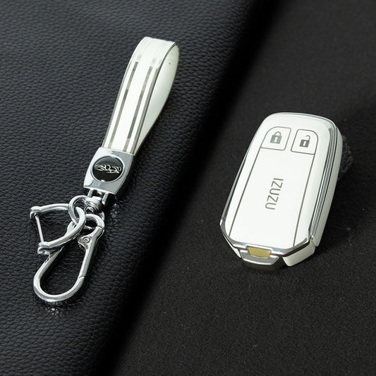 LSC1T1 White-Silver Plating TPU Car Key Case Cover for Suzuki Vitara Swift Kizashi SX4 Baleno Ertiga Samurai S-Cross
