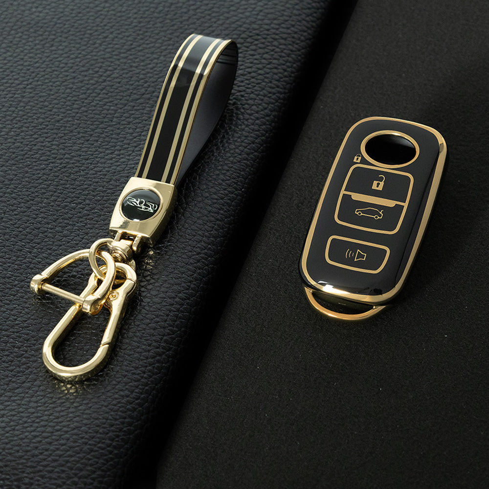 PEB3T1 Black-Gold Plating New Hot Sale Styling TPU Soft Car Remote Smart Car Key CASE for Perodua Myvi Ativa Key Cover TPU Car Key Cover