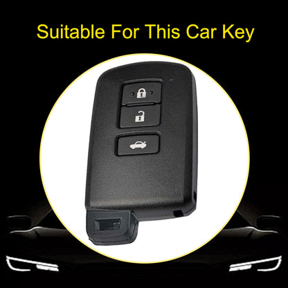 TOD1T1 Red-Gold Plating Soft TPU Remote Car Key Case for Toyota Camry Corolla RAV4 Highlander Avalon 2015 - 2017 4 Buttons Cover Shell Holder