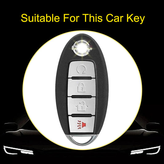 NIB7T1 Light Blue-Gold Plating TPU Car Key Case Cover for Nissan Qashqai X-Trail T32 T31 Juke J10 J11 Kicks Tiida Pathfinder