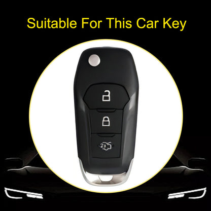 FOA1T1 Black-Silver Plating Car Key Cover Hot Sale TPU Car Key Case for Ford ESCORT Edge Taurus Ecosport Car Key Shell Cover