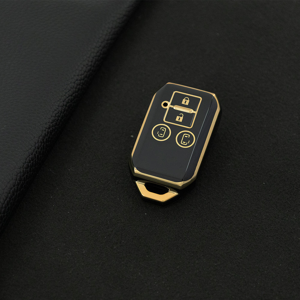SUB1T1 Black-Gold Plating TPU Car Key Cover for Suzuki Swift 2020-2021