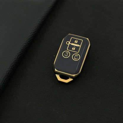 SUB1T1 Black-Gold Plating TPU Car Key Cover for Suzuki Swift 2020-2021