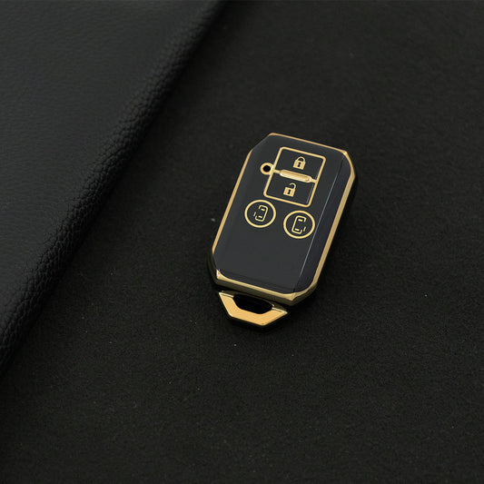 SUB1T1 Black-Gold Plating TPU Car Key Cover for Suzuki Swift 2020-2021