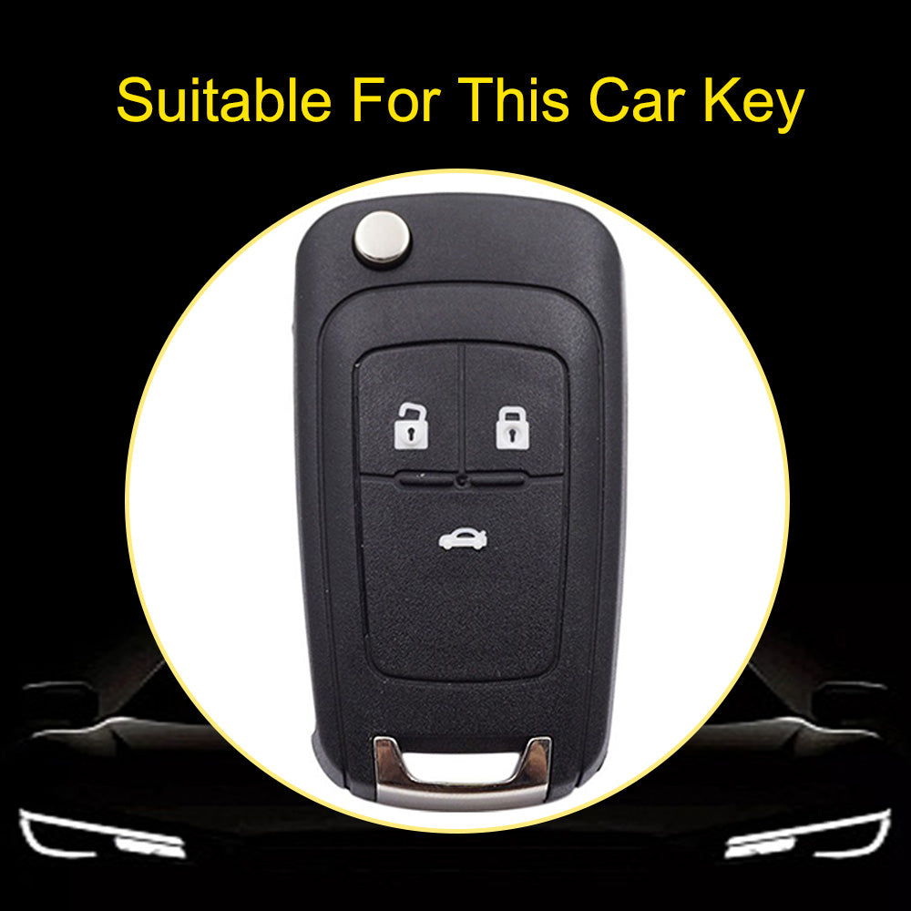 CED1T1 Black-Gold Plating Car Key Cover 3 Button Soft TPU Car Key Case For Buick/Opel For Chevrolet Cruze Epica Lova Camaro Impala Aveo Malibu Sail Orlando