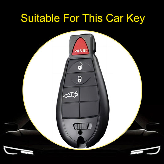 JEC1T1 Purple-Silver Plating TPU Car Key Case Cover Fob for Dodge Challenger Charger Magnum Journey Ram Jeep Commander Grand Cherokee Chrysler 300