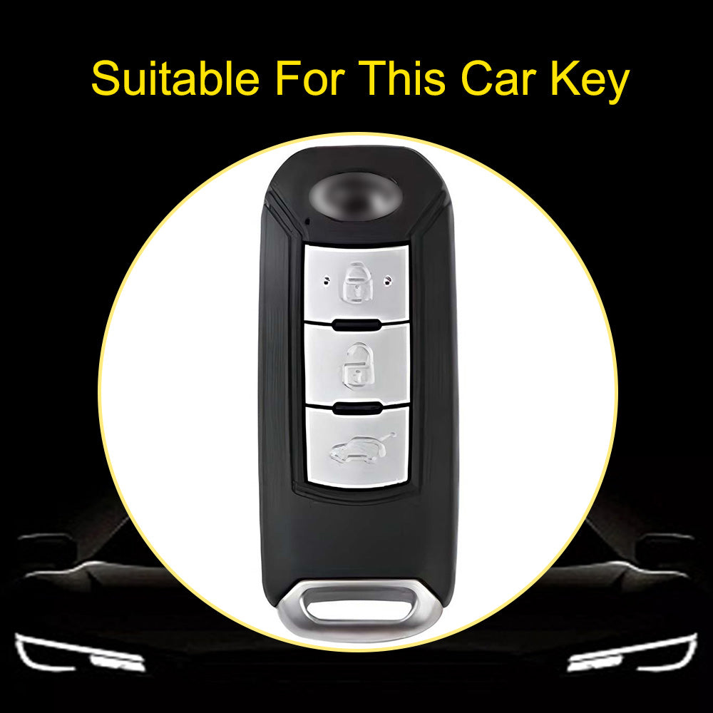 TRC1T1 White-Gold Plating Key TPU Premium Soft Car Key Case Cover Shell for Trumpchi Gs4 Gs5 Gs3 Gs8 Ga4 Ga6 GE3 Key Rings