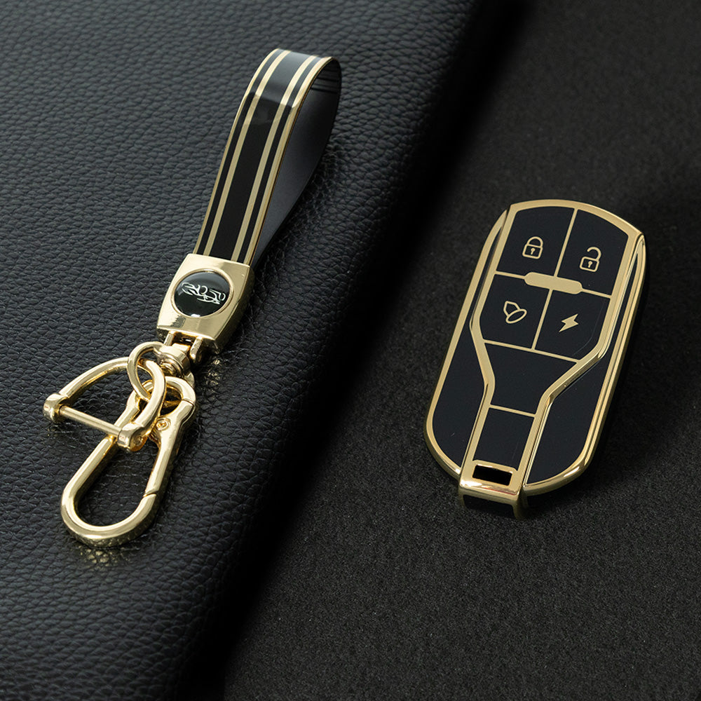 TLA1T1 Black-Gold Plating Luxury TPU Key Protection Cover for TAILG Universal Electric Bike Keys