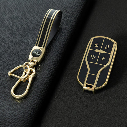 TLA1T1 Black-Gold Plating Luxury TPU Key Protection Cover for TAILG Universal Electric Bike Keys
