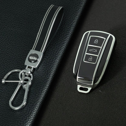 VED1T1 Black-Silver Plating TPU Car Key Case Cover Dongfeng Yixuan GS AX7 Pro New Design Waterproof Auto Accessory