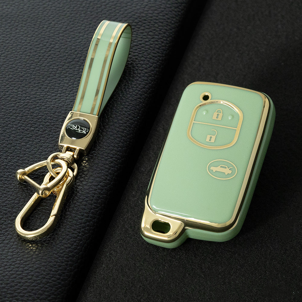 TOG1T1 Green-Gold Plating Car Key Cover for Old Toyota 3 Buttons Crown Land Cruiser Prado Car Key case