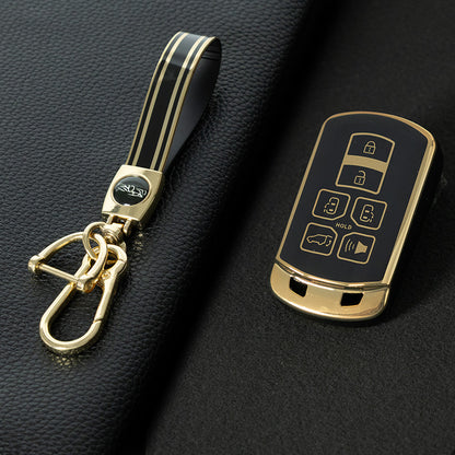 TOL1T1 Black-Gold Plating TPU Car Key Cover Case for Toyota Avalon camry COROLLA RAV4 Grand Highlander