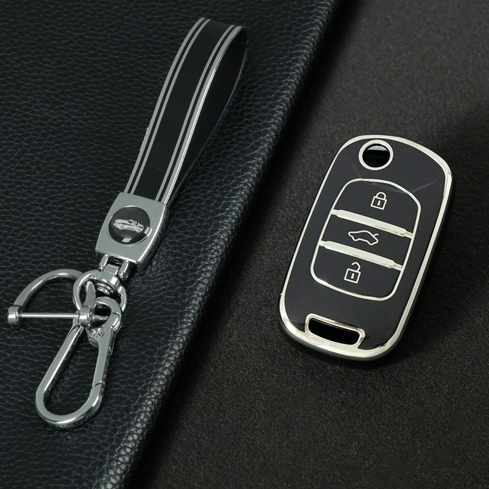 WUA1T1 Black-Silver Plating Car Key Cover For Wuling S1 Baojun 730 510 560 310 630 310W Car Key Cover Case Bag Protector