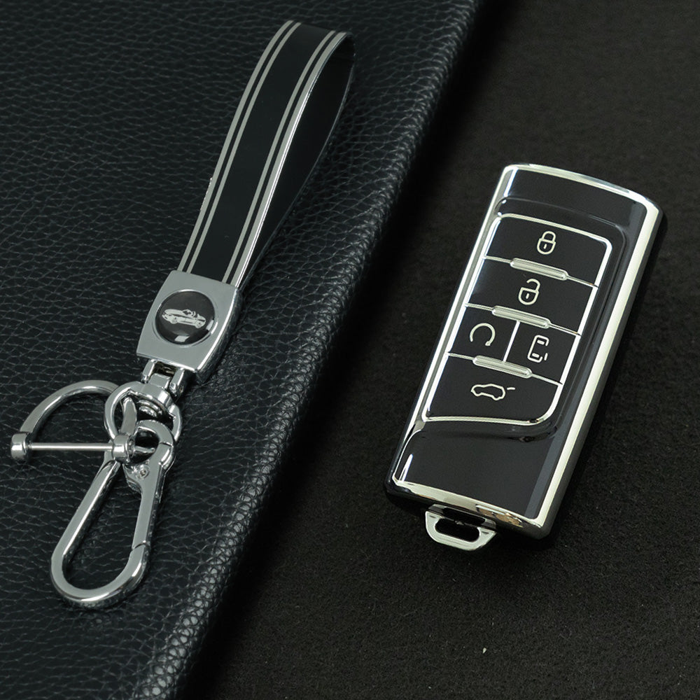 TRA1T1 Black-Silver Plating New Soft TPU Car Remote Key Case Cover Holder for GAC Trumpchi GS4 GM8 GA3 GA6 SGS7 GA4 GS5 GS3 Legend GS8 Auto Accessories