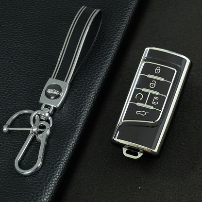 TRA1T1 Black-Silver Plating New Soft TPU Car Remote Key Case Cover Holder for GAC Trumpchi GS4 GM8 GA3 GA6 SGS7 GA4 GS5 GS3 Legend GS8 Auto Accessories