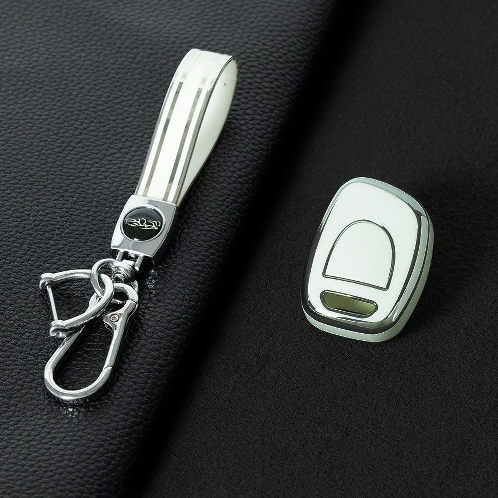 REE1T1 White-Silver Plating Car Key Cover New Soft TPU Car Remote Key Case Cover Shell Fob for Renault Master Kangoo Clio 2 Symbol Twingo1 Ph2 Clio 2 PH2 Clio