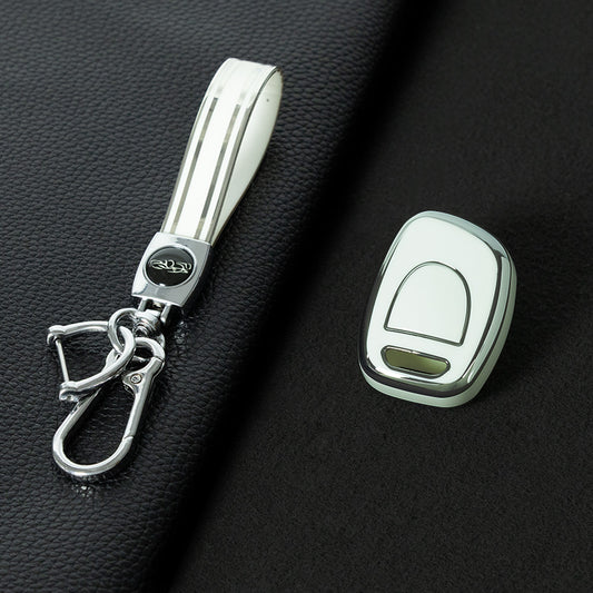 REE1T1 White-Silver Plating Car Key Cover New Soft TPU Car Remote Key Case Cover Shell Fob for Renault Master Kangoo Clio 2 Symbol Twingo1 Ph2 Clio 2 PH2 Clio