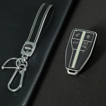 HNA3T1 Black-Silver Plating TPU Car Key Case Cover for Hong Qi HS5 HS3 HS7 H5 H9 H6 All New Waterproof Auto Accessory Premium Quality New Design