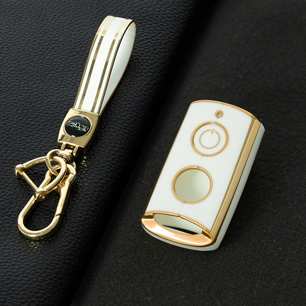 YAA1T1 White-Gold Plating Car Key Cover Remote Key Shell for Y-AMAHA XMAX X-MAX 400 NVX AEROX QBIX 125 155 250 300 400 2015 2016 2017 2018 2019 2020 Key Case Cover