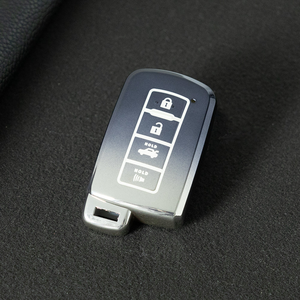 TOD6T1 Gradient Gray Car Key Cover For Toyota Camry TPU Car Key Case Cover Bag Shell Fob Protector 4 Button TPU Car Remote Key Fob Cover Case