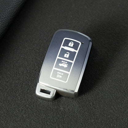 TOD6T1 Gradient Gray Car Key Cover For Toyota Camry TPU Car Key Case Cover Bag Shell Fob Protector 4 Button TPU Car Remote Key Fob Cover Case