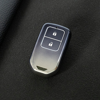 HOA2T1 Gradient Gray Car Key Cover 2/3/4/5-Button Full-Coverage TPU Key Cover for Honda CR-V/Accord/Civic/Fit/Jade/Odyssey - Anti-Scratch Protective Case