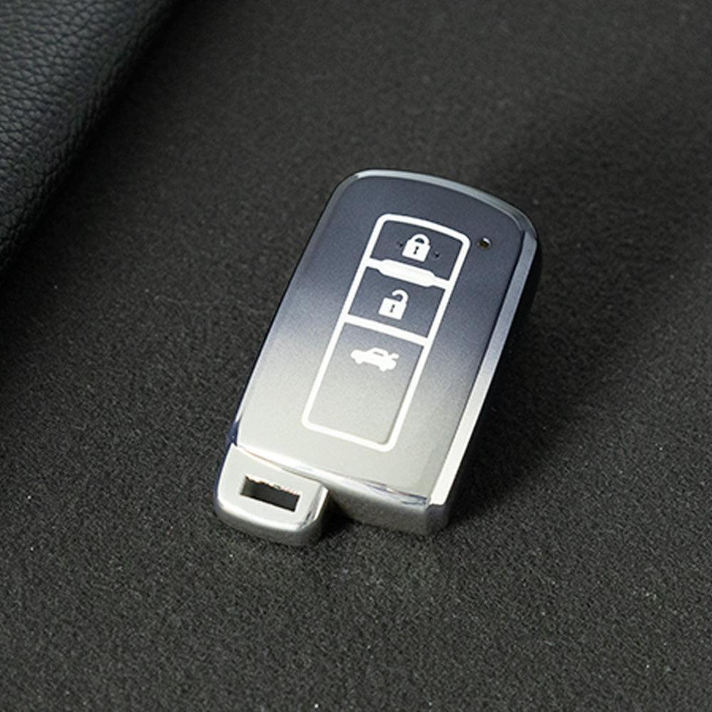 TOD1T1 Gradient Gray Soft TPU Remote Car Key Case for Toyota Camry Corolla RAV4 Highlander Avalon 2015 - 2017 4 Buttons Cover Shell Holder