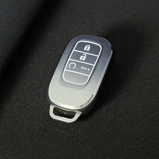 HOB3T1 Gradient Gray Car Key Cover TPU Remote Key Fob Cover 4-button Car Key Case Protective Accessories Suitable for Honda Accord Civic HR-V CR-V Pilot Odyssey