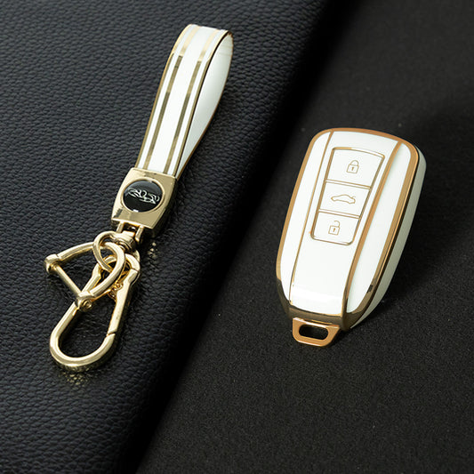 VED1T1 White-Gold Plating TPU Car Key Case Cover Dongfeng Yixuan GS AX7 Pro New Design Waterproof Auto Accessory