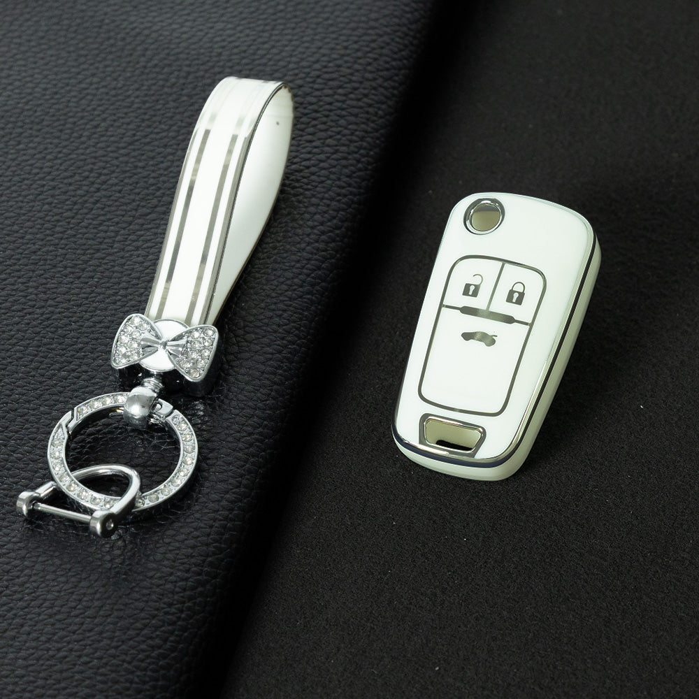 BUE1T1 White-Silver Plating Car Key Cover For Hot Sale TPU Car Key Case for Chevrolet Cruze AVEO Excelle BUICK XTG Car Key Shell Cover