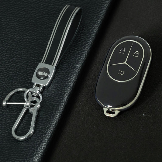 NOC1T1 Black-Silver Plating TPU Car Key Case Cover  for NIO ES8 ES7 ES6 EC7 EC6 ET7 ET5 ET5T EP9 EVE