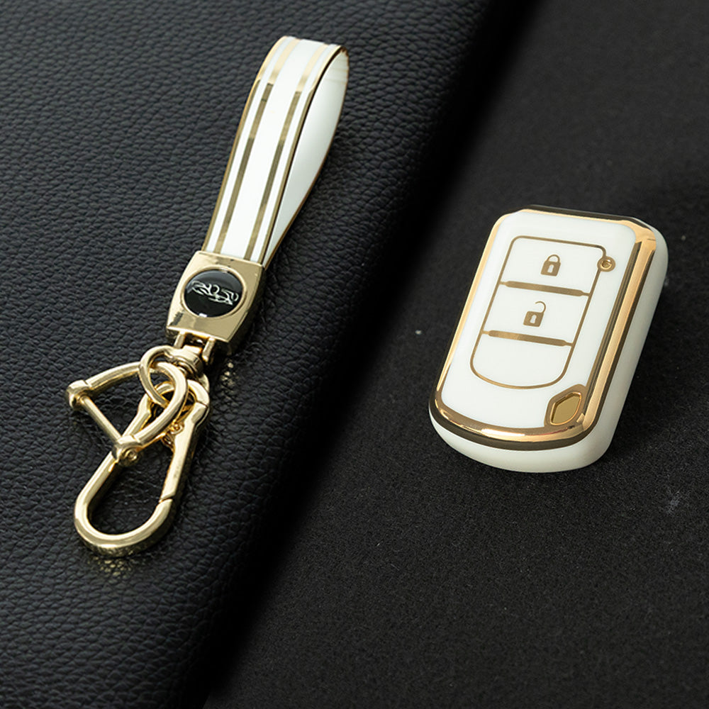 MIG2T1 White-Gold Plating TPU Car Key  Cover for Mitsubishi Kit Mitsubishi Outlander ASX Lansergo Lansergo Lansergo Pajero Yige