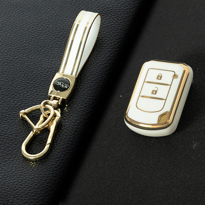 MIG2T1 White-Gold Plating TPU Car Key  Cover for Mitsubishi Kit Mitsubishi Outlander ASX Lansergo Lansergo Lansergo Pajero Yige