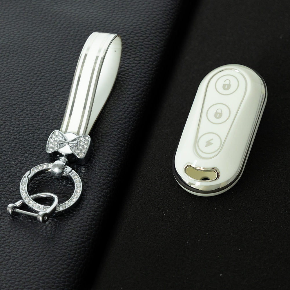 TLC1T1 White-Silver Plating Car Key Cover for TAILG Electric Bike Key Accessories