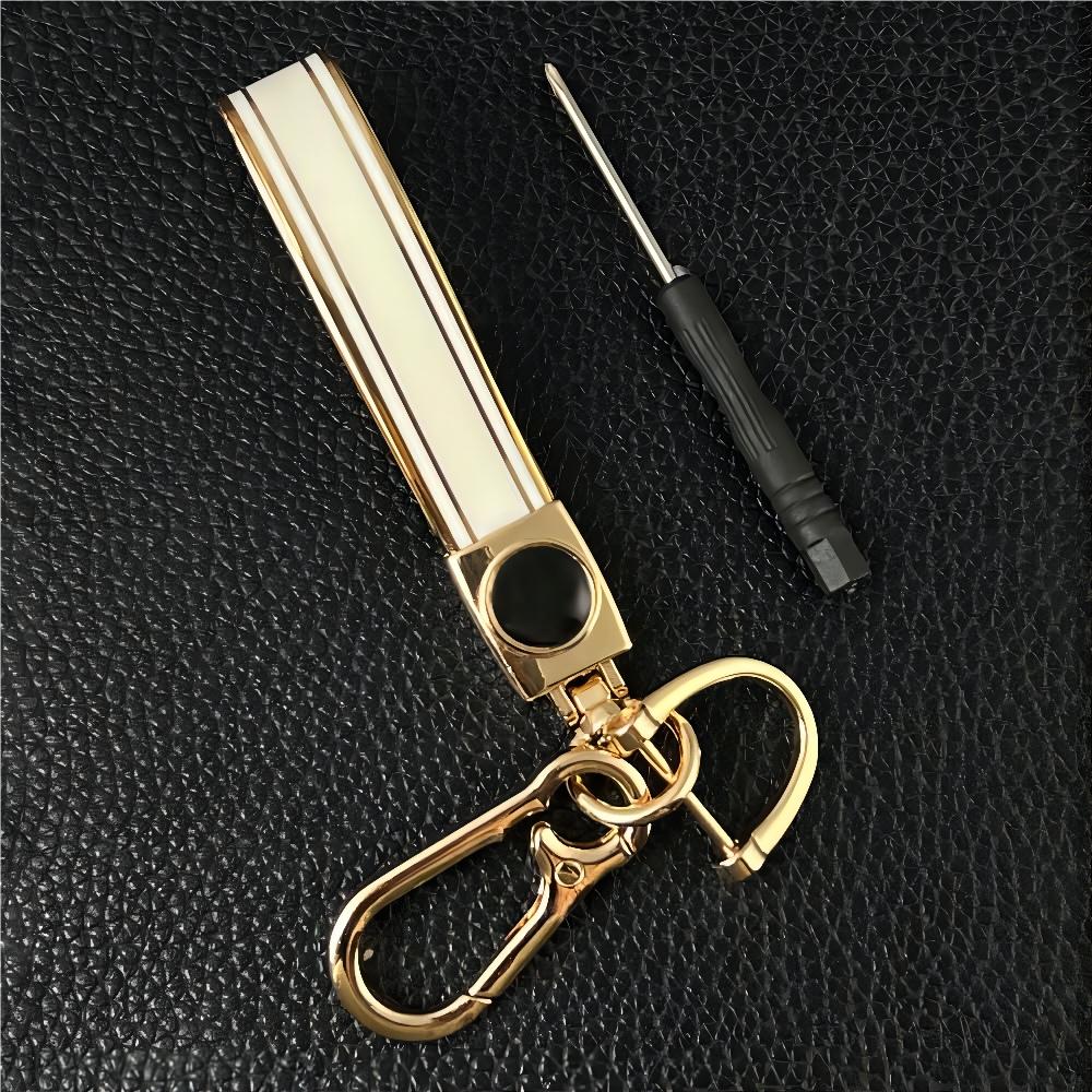 Custom Luxury Premium Keyring TPU Golden Silver  Car Keychain with UV Printing