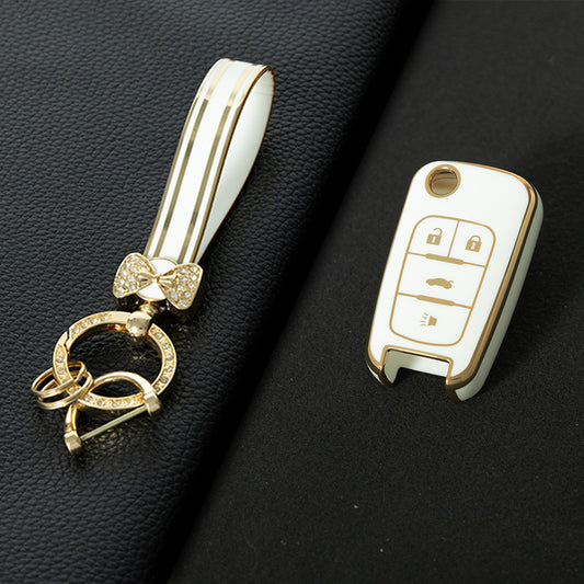 CED2T1 Black-Gold Plating Hot Sale TPU Car Key Case for Chevrolet Cruze AVEO Excelle BUICK XTG Car Key Shell Cover