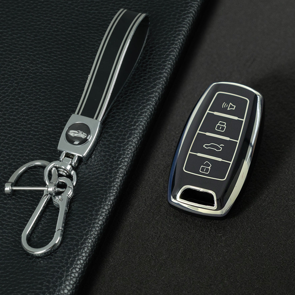 GRA2T1 Black-Silver Plating Car Key Cover For TPU Haval Car Key Case H6 Third Generation Harvard M6 Package H2S Buckle F7x Housing F5 H4 H7/H8/H9