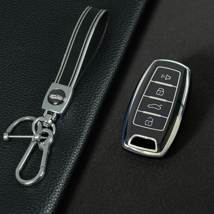 GRA2T1 Black-Silver Plating Car Key Cover For TPU Haval Car Key Case H6 Third Generation Harvard M6 Package H2S Buckle F7x Housing F5 H4 H7/H8/H9
