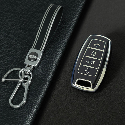 GRA2T1 Black-Silver Plating Car Key Cover For TPU Haval Car Key Case H6 Third Generation Harvard M6 Package H2S Buckle F7x Housing F5 H4 H7/H8/H9