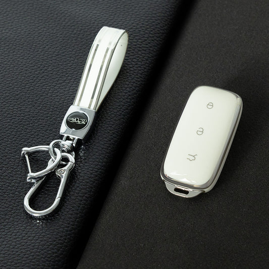 GEE1T1 White-Silver Plating Car Key Cover For Geely Galaxy L7Plus Keycase L6max Shell E8 Starship