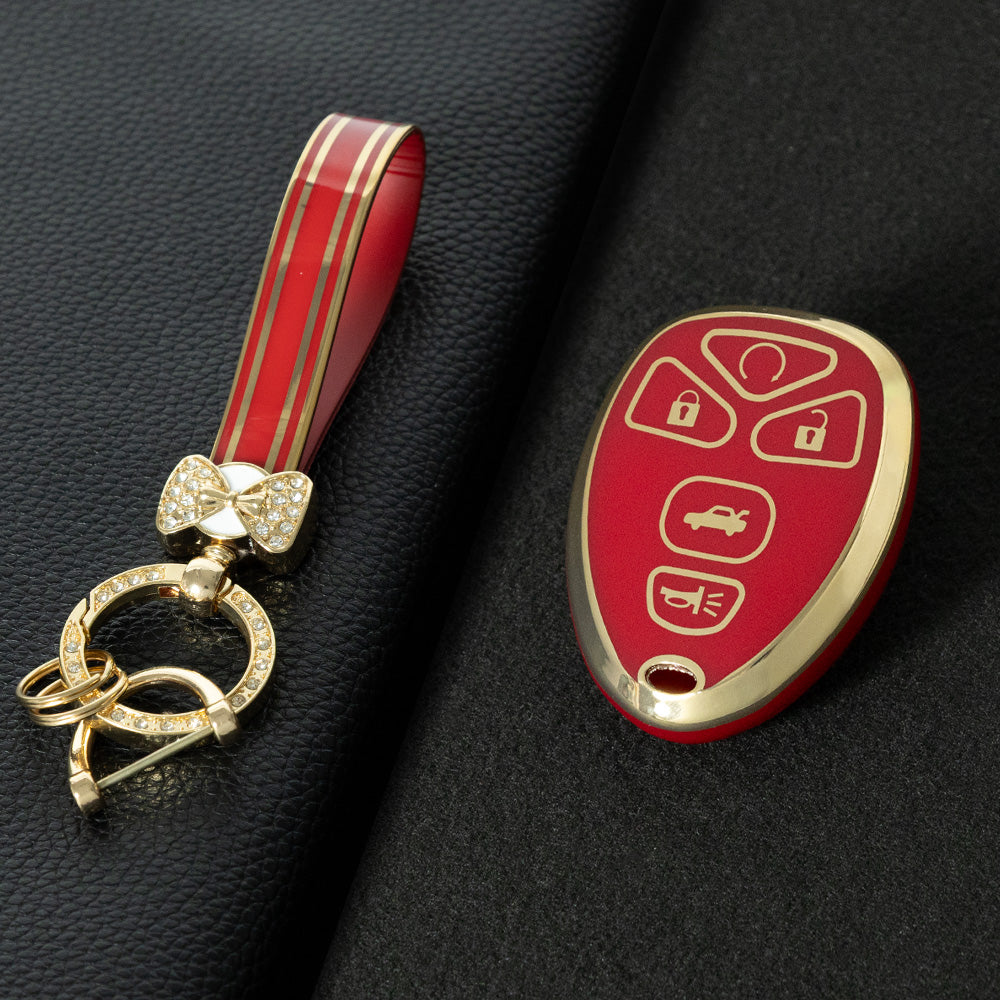 CEP2T1 Red-Gold Plating Car Key Cover Case for Chevrolet 5 Button