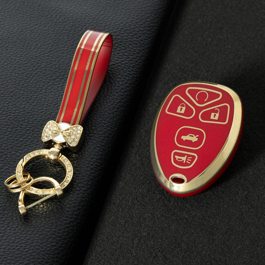 CEP2T1 Red-Gold Plating Car Key Cover Case for Chevrolet 5 Button