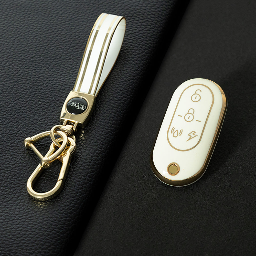 YDB1T1 White-Gold Plating Car Key Cover 433/315/418/430Mhz 2.4-3V Remote Controller Multifrequency Copy for Emma Electric Vehicle AK-K230511