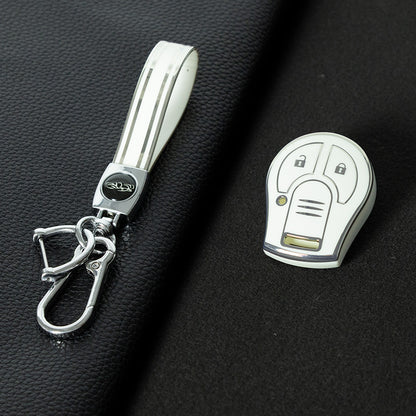 NIE2T1 White-Silver Plating TPU Car Key Cover for Nissan Sylphy MARCH TIIDA X-TRAIL Qashqai KICKS SUNNY