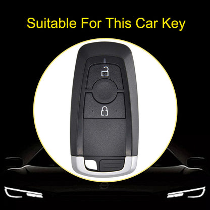 FOB2T1 Green-Gold Plating TPU Car Key Cover Fob Fit for Ford F-150 F-250 F-350 Ecosport Edge Explorer Fusion Mustang