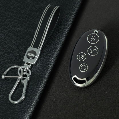 BYB1T1 Black-Silver Plating Car Key Cover TPU for BYD Qin Pro Yuan S7 Song Max Plus High Quality Auto Supplies
