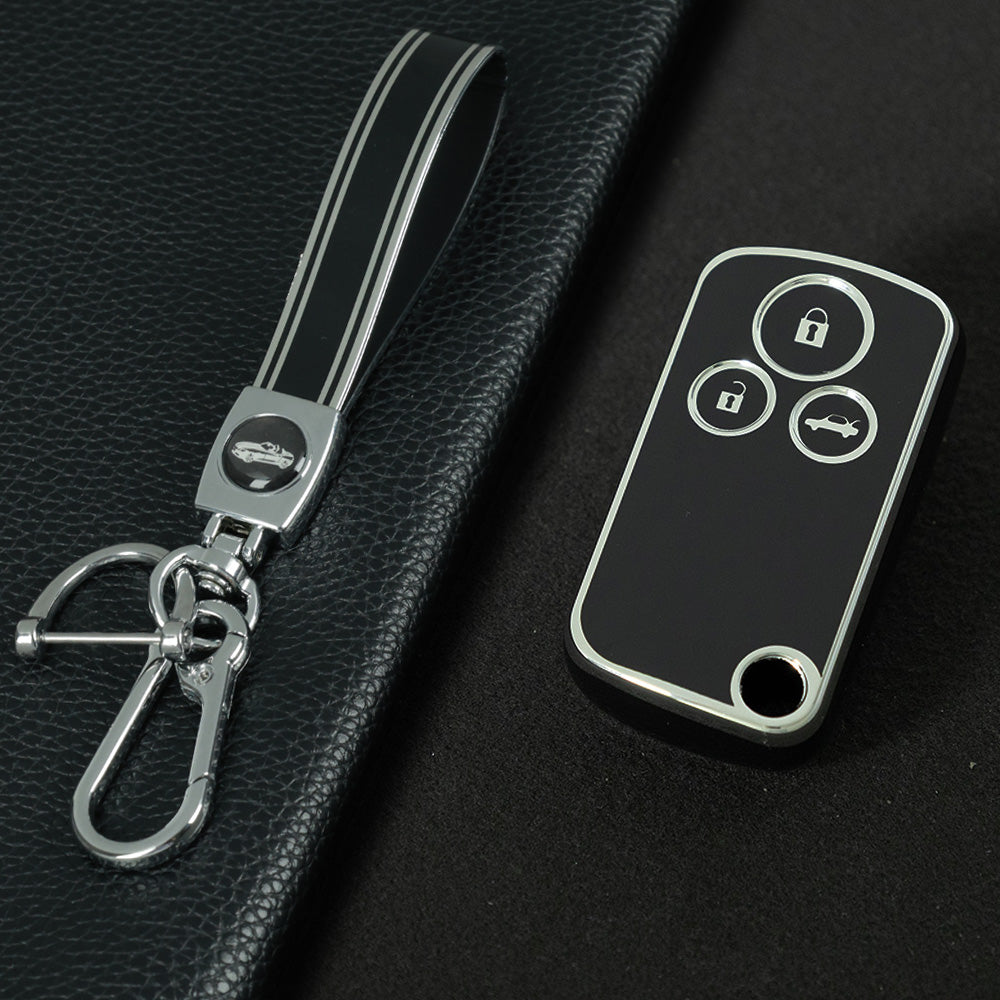 HOD1T1 Black-Silver Plating TPU Car Key Case Cover for Honda Civic Accord Jazz CRV HRV CRZ for Acura TL TSX ZDX RSX